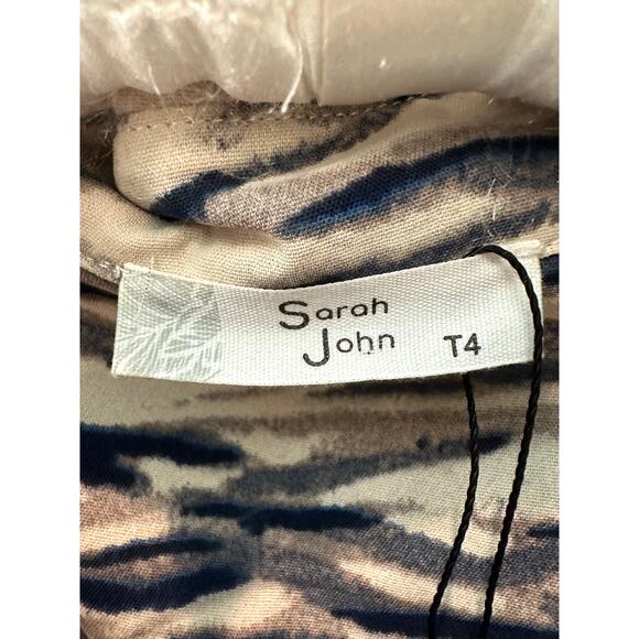 SARAH JOHN | Zebra Print Viscose Blouse Long Sleeve Button-Down Top | T4 Size 10 - Picture 5 of 6